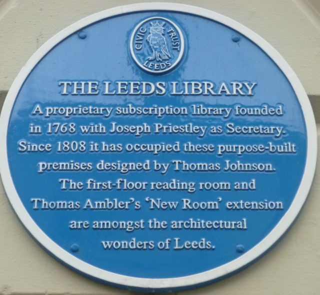 The Leeds Library Blue Plaque