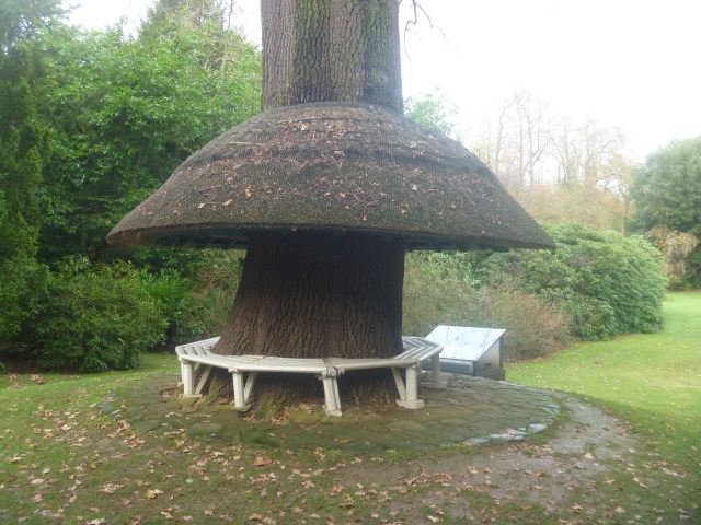 Thatched seat and poem