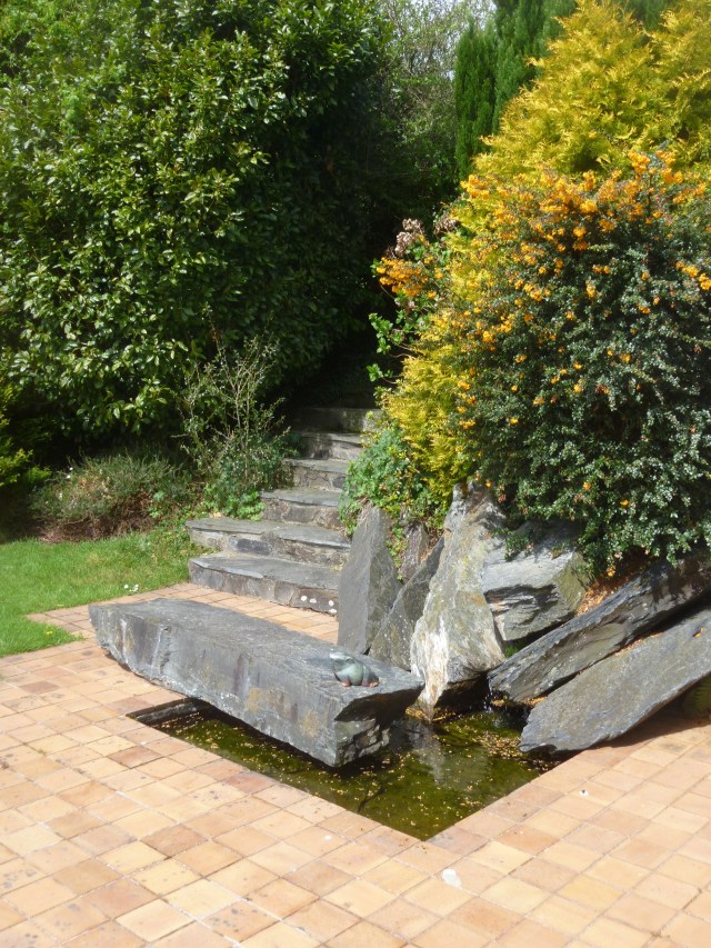 Anderton House water feature in garden