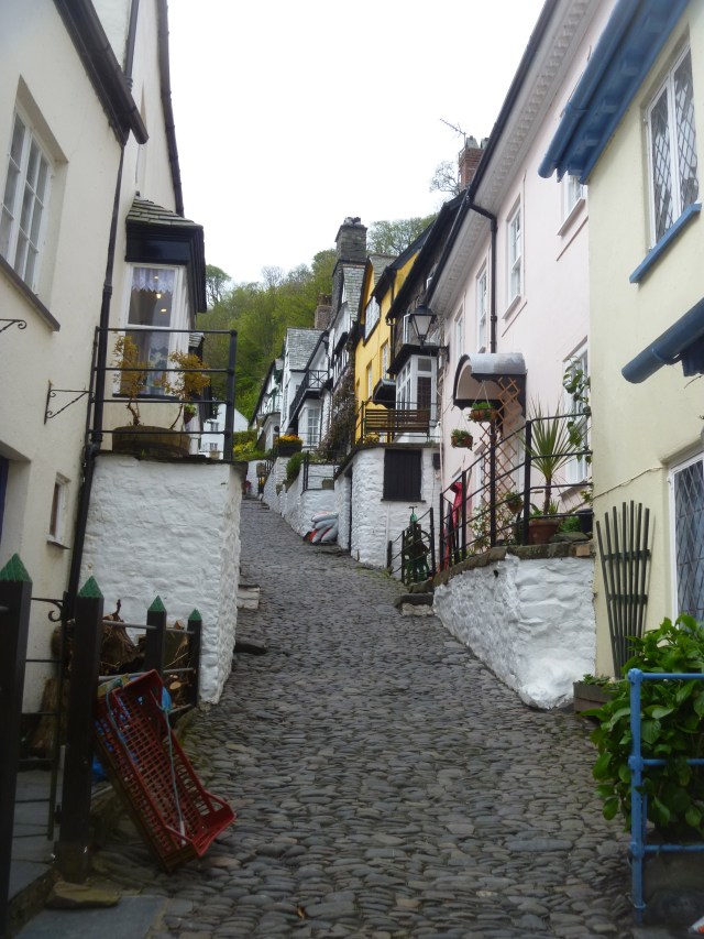 Looking up cobbled street Clovelly