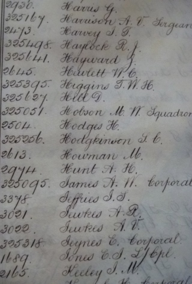 Marshall in Roll of Honour