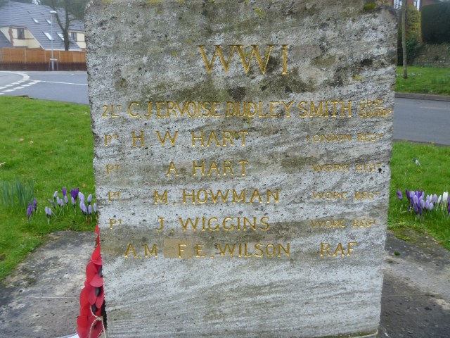 Strensham War Memorial close up