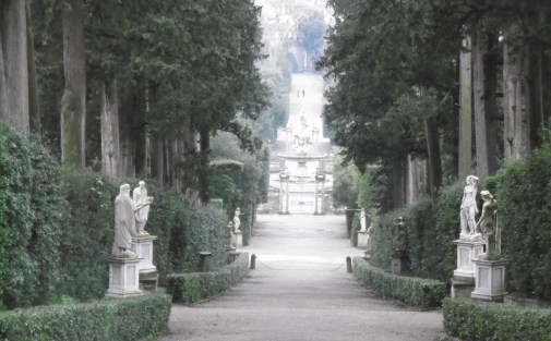 Lined with statues