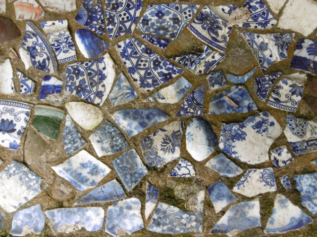 bits of blue and white